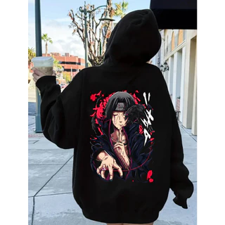 Moletom Anime Naruto Estampado Itachi Uchiha Blusa De Frio Feminina Masculino Algodão Casual