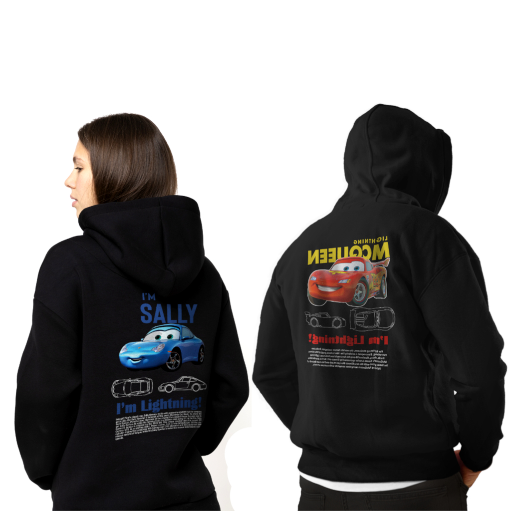 Kit casal Moletom Sally + Mcqueen ALL BLACK