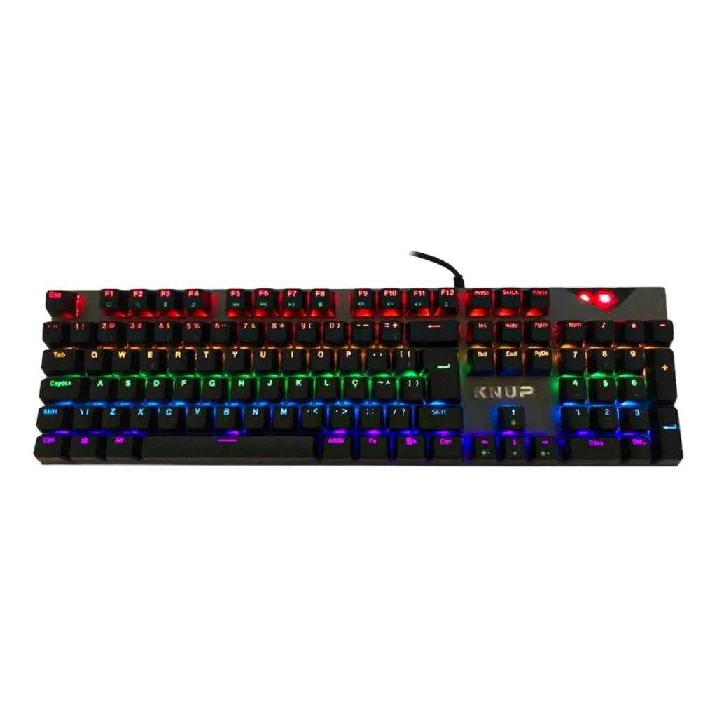Teclado Gamer Mecânico Usb Blue Português Rgb Knup KP-TM010