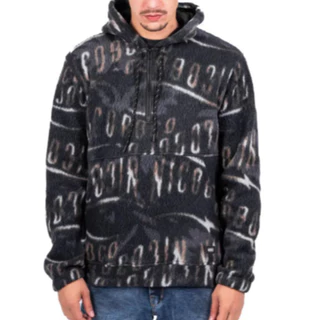 Moletom Canguru Preto Nicoboco Kitwe Estampado