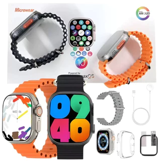 W69 Original Ultra SmartWatch 2024 + Pulseira + Película + Case Series 10 Tela Amoled 2GB MicroWear