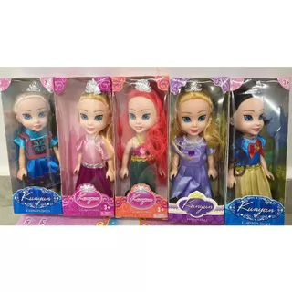 5 pcs kit UNIDADES Bonecas Princesas Articulado com acessorios pronta entrega//n-211
