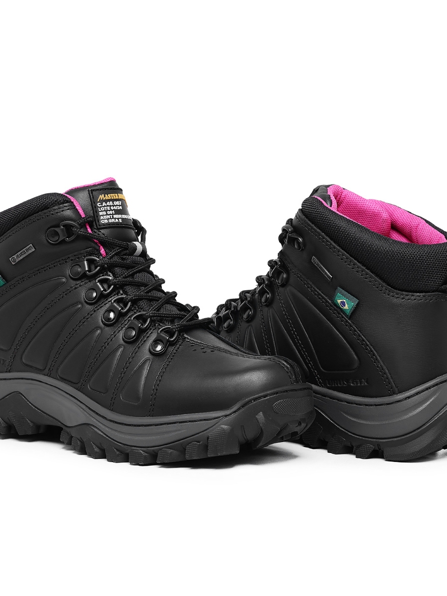 Bota de Segurança Com C.A em Couro Legítimo Biqueira e Palmilhas Gel ...