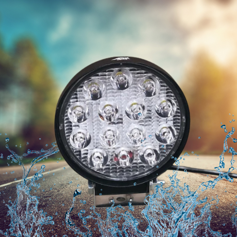 Farol De Milha Auxiliar 14 Leds 42w 12v/24v Redondo Fino Off-Road 6000k Universal Branco