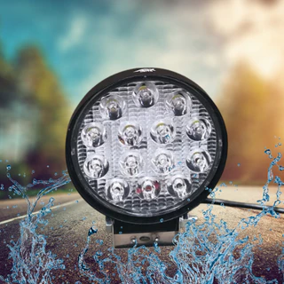 Farol De Milha Auxiliar 14 Leds 42w 12v/24v Redondo Fino Off-Road 6000k Universal Branco