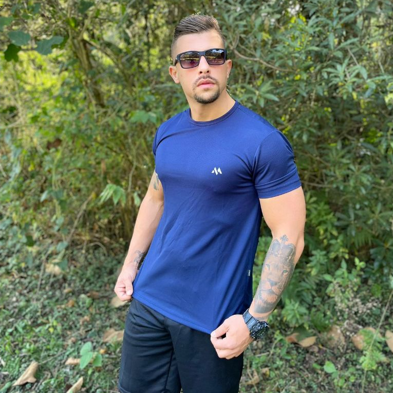 Camiseta Masculina Moda DryFit Mantenha-se Fresco e Seco Secagem Rapida