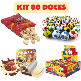 Kit 80 Doces Guloseimas de Festa Infantil Sacolinha Surpresa Festa de Aniversário Lembrancinha DOCE