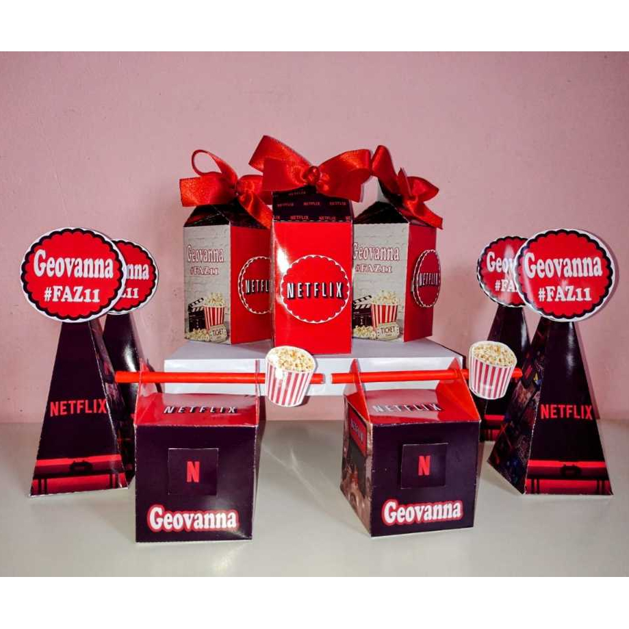 kit Festa NETFLIX - Lembrancinhas Personalizada NETFLIX - Caixinhas ...