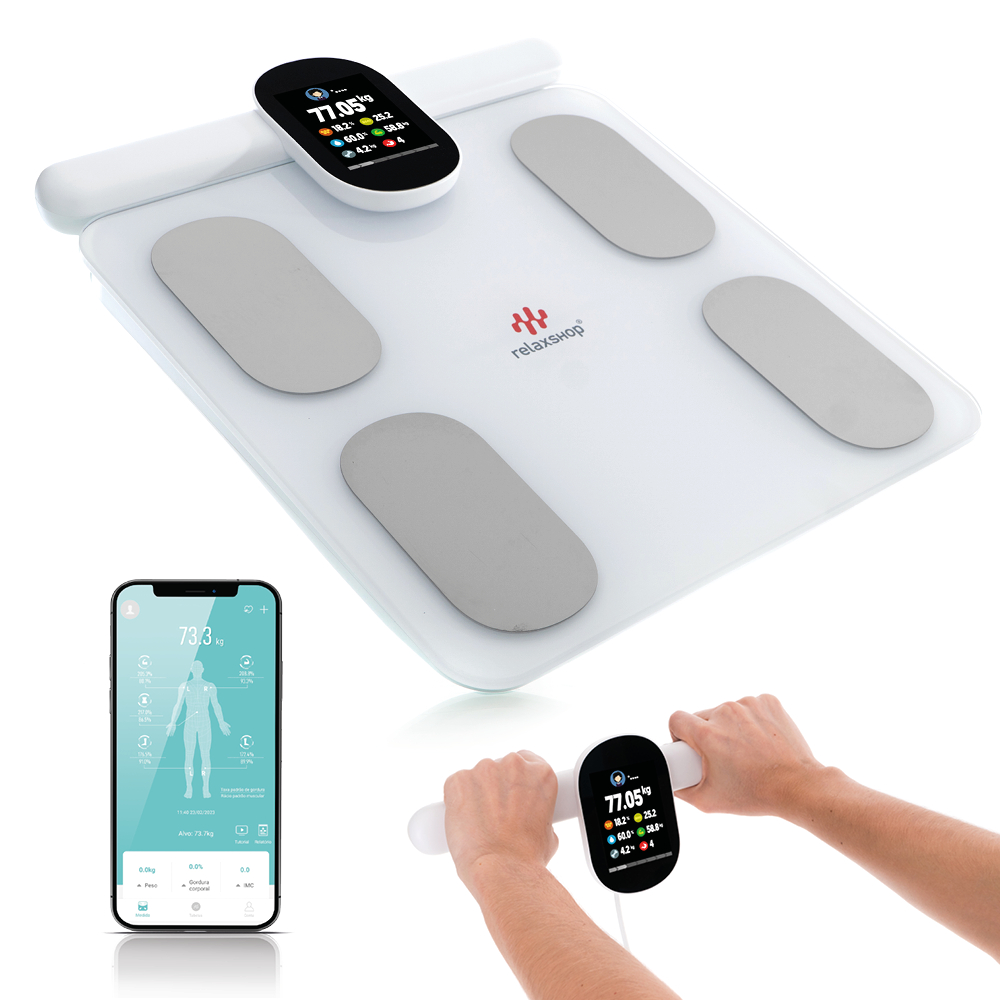 Balança Bioimpedância Digital Corporal Inteligente Bio Max - Faz a Boa!