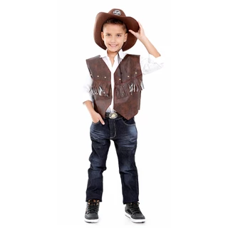 Colete Cowboy Country Com Chapéu Marrom Infantil Unissex