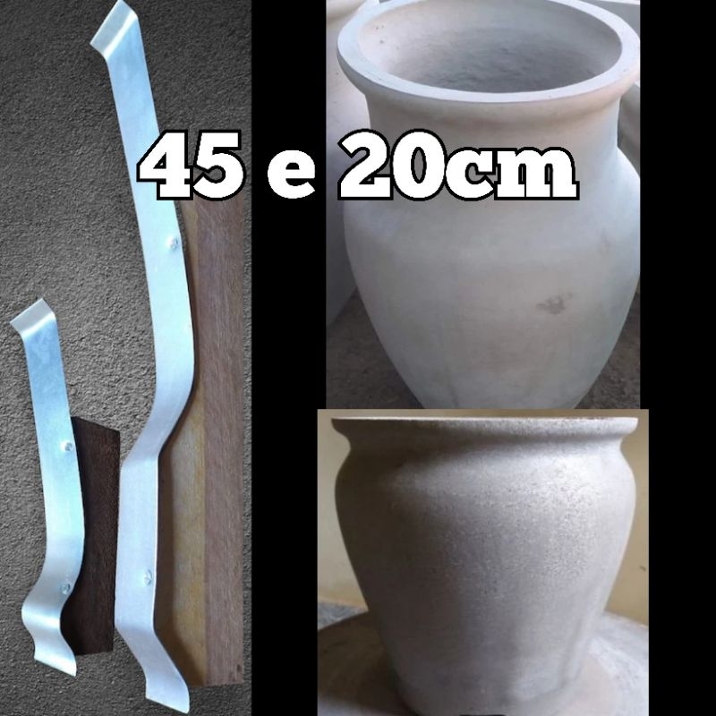 (Kit n100) 2 gabaritos para fazer vaso de cimento para destro. | Shopee ...
