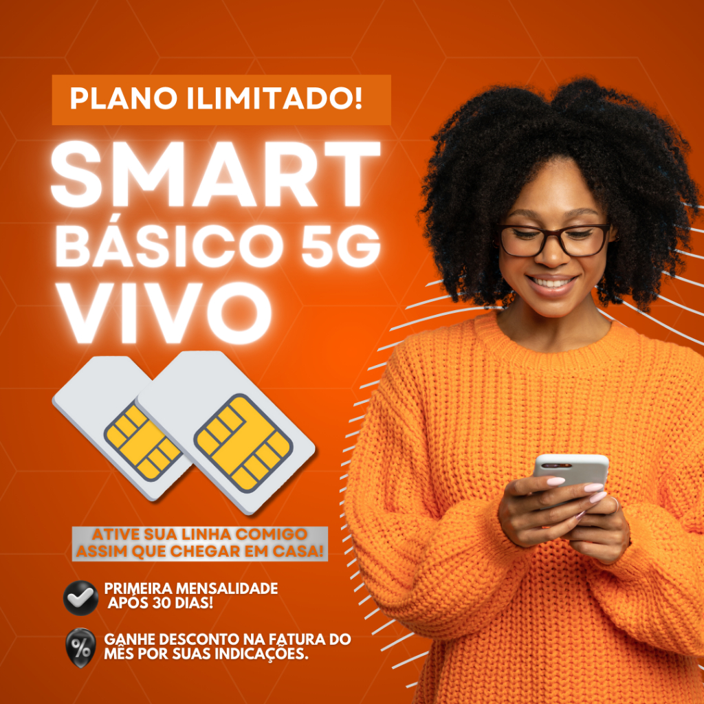 Chip VIVO INTERNET ILIMITADA Smart Básico 5g 4g 10GB Frete Grátis
