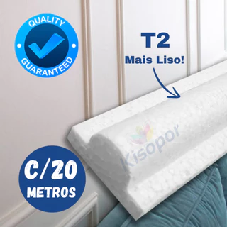 Boiserie 20 metros Isopor Acabamento Moldura Roda Meio Decoração B2