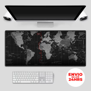 Mouse Pad Grande Mapa do Mundo Gamer Speed 70x35 Estampado Mousepad Mundi