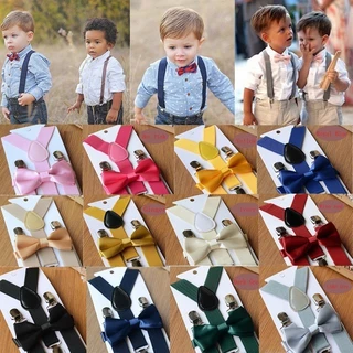 Kit Suspensório + Gravata Borboleta Infantil para Criança - Meninos e Meninas