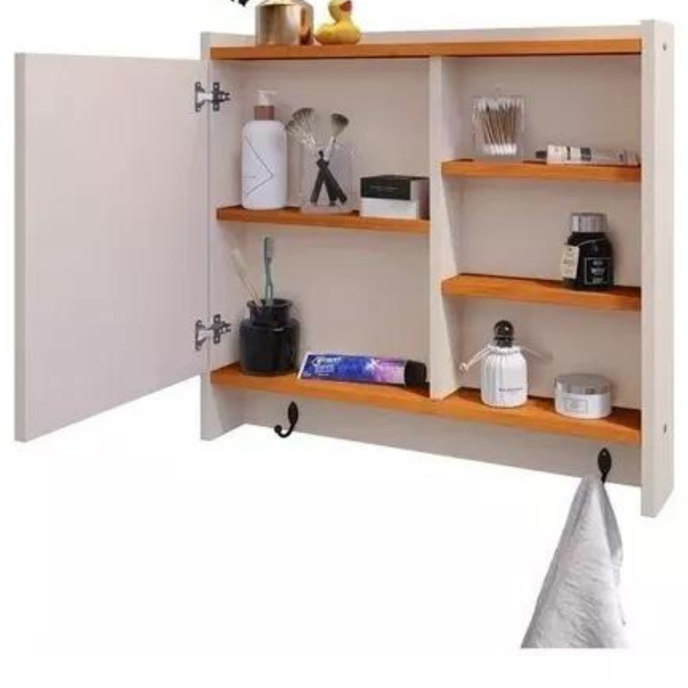 Espelheira Armário De Banheiro Parede Com Espelho Suspenso