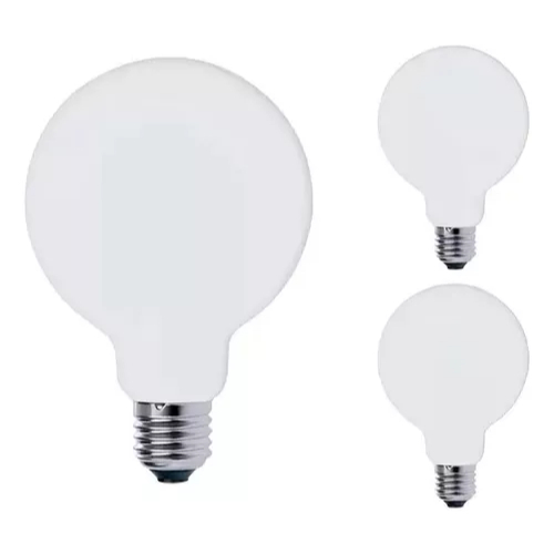 Kit 3 Lâmpadas LED Parte Filamento Leitosa G95 4WAM E27