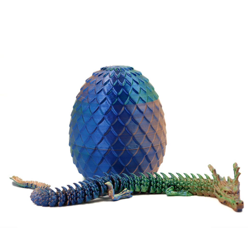 Kit Ovo e Dragão Articulado Brinquedo Flexível Fidget Toy