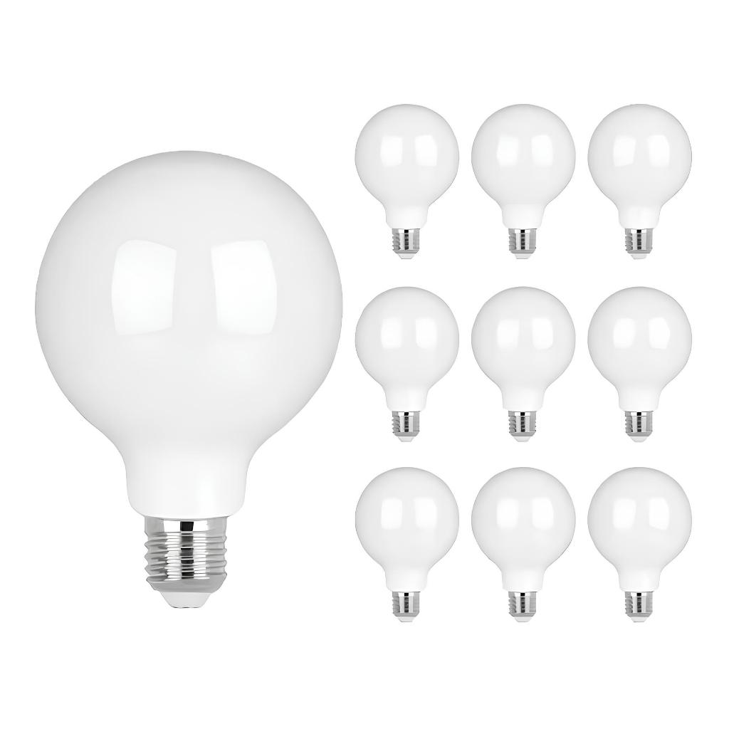 Kit 10 Lâmpadas Led Parte Filamento Leitosa G95 4W E27