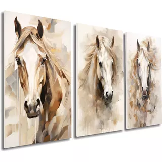 Quadros Decorativos Cavalos Selvagem Minimalista HD Alta Resolução Tamanho GG