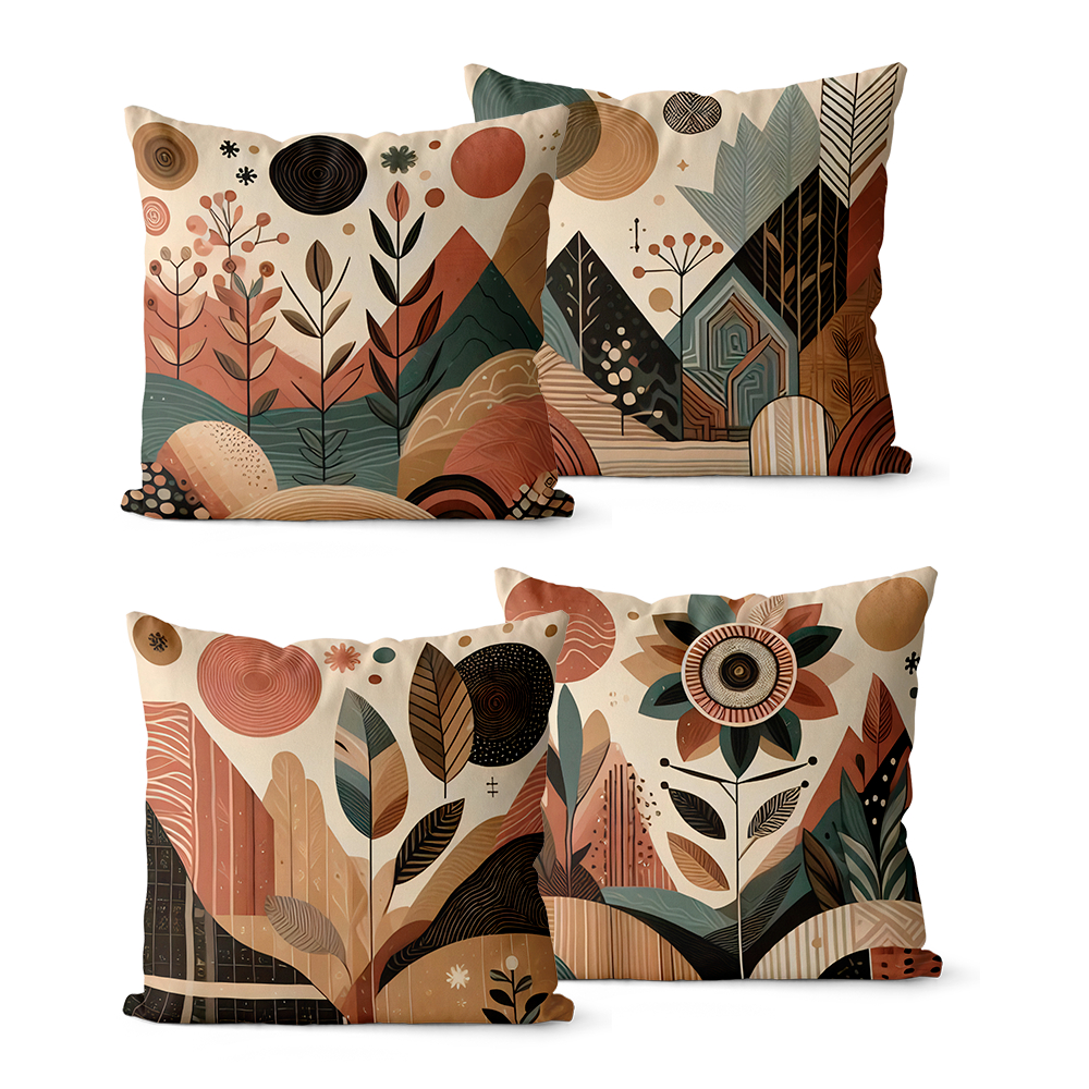 Kit 4 Capas de Almofadas Decorativas Terroso 45x45