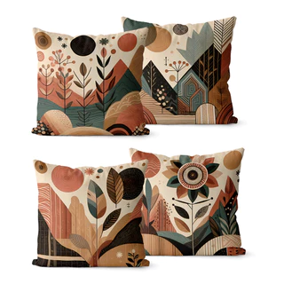 Kit 4 Capas de Almofadas Decorativas Terroso 45x45