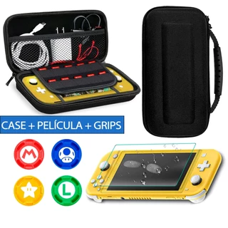 Bolsa Estojo Case Bag Premium Resistente Para Nintendo Switch Lite Proteção + Película Vidro e Grips