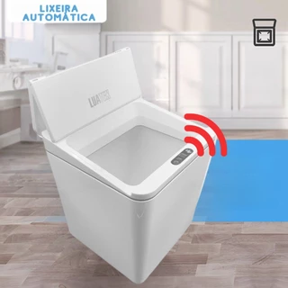 Lixeira Automática 6L / 8L com Sensor de Proximidade Inteligente Compacta Mesa Para Escritório - Branca