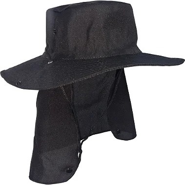 CHAPÉU COM PROTEÇÃO NA NUCA - PRETO