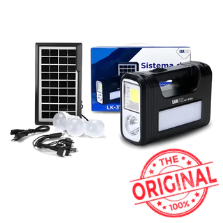 Kit Placa Solar Portátil 3 Lâmpadas Led Luz Emergência kit Sistema De Luz Solar Original Luatek