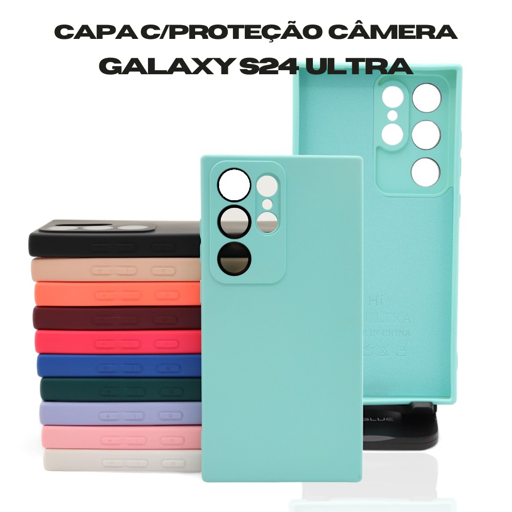 Capa Silicone com Proteção de Câmera Premium Galaxy S24 Ultra