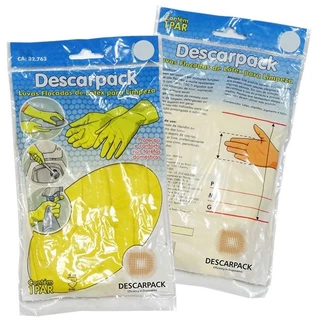 Kit 10 Luva Latex Amarela Multiuso Limpeza Descarpack