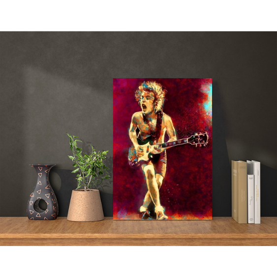 Quadro Placa Decorativa ACDC poster Angus Young banda rock a2 60x40cm ...
