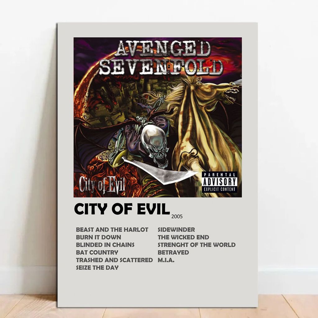 Quadro Placa Decorativa Avenged Sevenfold City of evil Album | Shopee ...