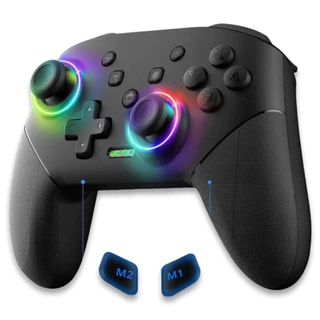 Controle sem fio OLED RGB para Nintendo Switch, Nintendo Switch OLED, Nintendo Switch Lite, Android, iOS e PC com 600Mah e Bateria Recarregável com Turbo Função