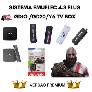 Cartão Com Sistema Completo Emuelec 4.3 PLUS Atualizado 64GB/128GB