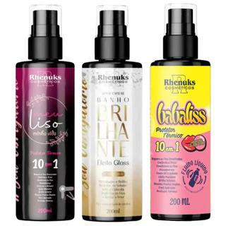 Kit Spray Protetor Térmico Capilar Meu Liso/ Banho Brilhante/ Babaliss 200ml Rhenuks