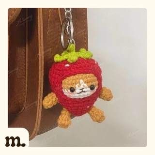 Gato Morango - Amigurumi - Boneco - Pelúcia - Colecionável - Crochê - Chaveiro