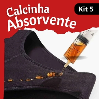 kit 5 Calcinha Absorvente Menstrual Feminina Reutilizável e Incontinência Urinária Leve