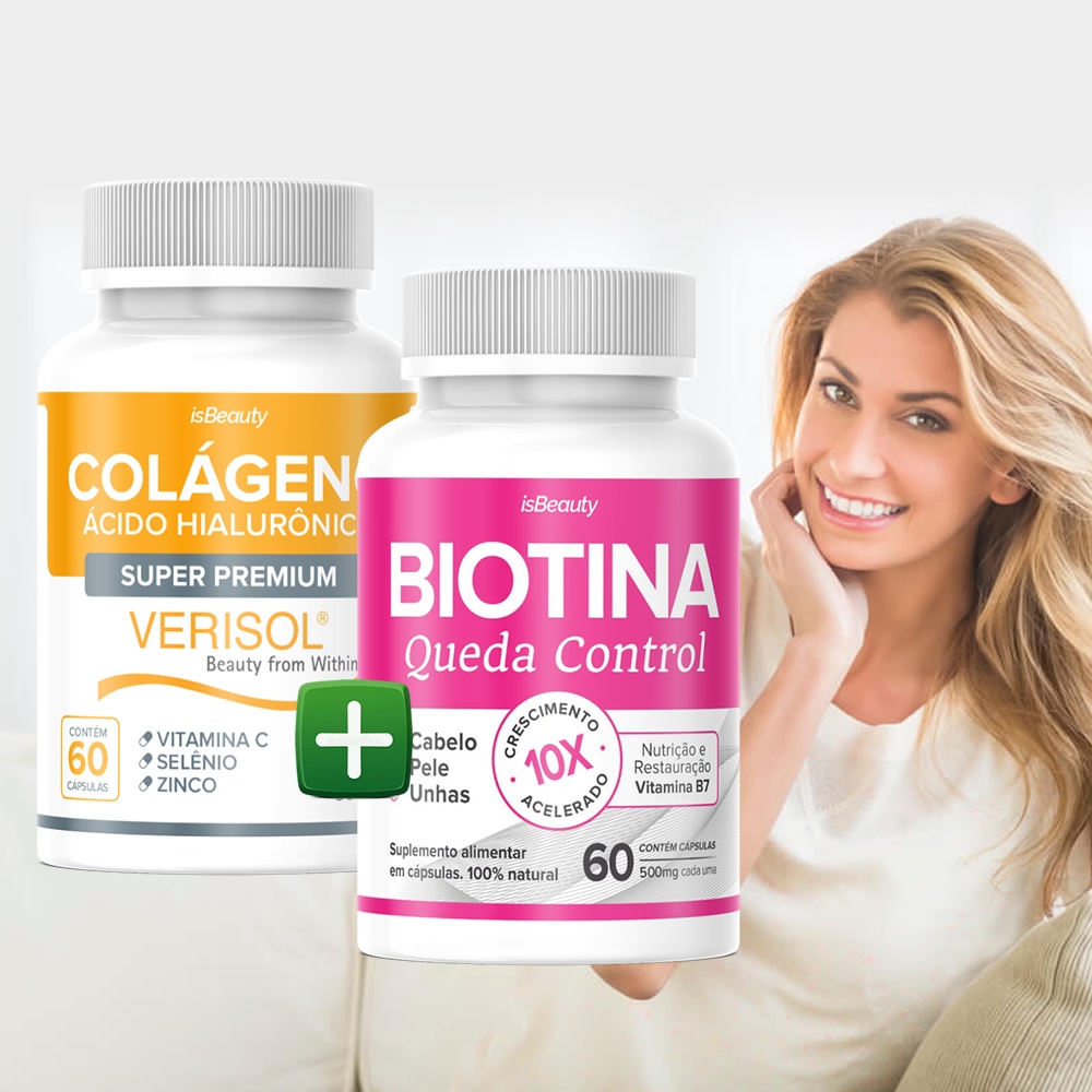 Kit Colágeno Hidrolizado Verisol + Biotina Premium - Envio Imediato