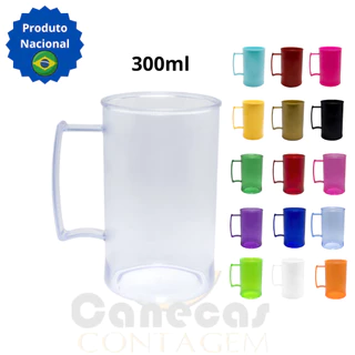 100 Canecas 300ml Acrílico ALTA DURABILIDADE LISA Várias Cores