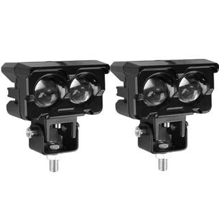 Par Farol De Milha Para Moto Luz Fria Branca Amarela LED Faróis De Motocicleta Auxiliar Lâmpada De Anjo Olhos