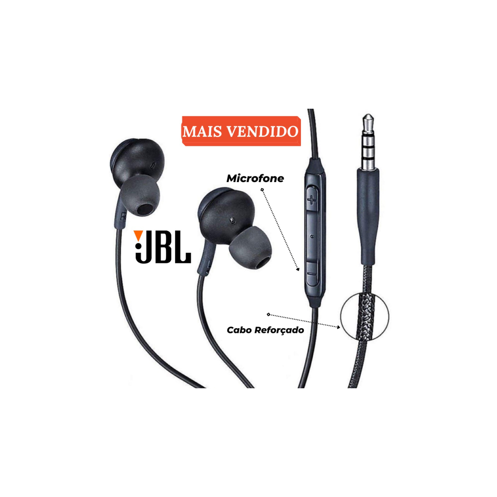 Fone de ouvido com microfone entrada padrão p2 intra auricular, smartphone celulares.