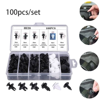 100 Pcs auto fastener Clipe Mista Corpo Do Carro push Pino Retentor rivet stops Guarnição Da Porta Painel kit em Oferta na Shopee