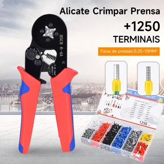 Alicate Crimpar Terminal Prensa Fio Ilhos Tubular 0,25 Até 10mm² Desencapar Descascador