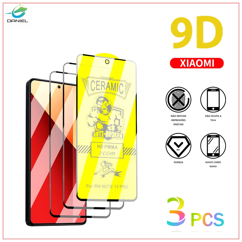 Película Kit 3 Premium Cerâmic Fosca Redmi RM 9 9I 9A 9C 9T NOTE 9 4G ...