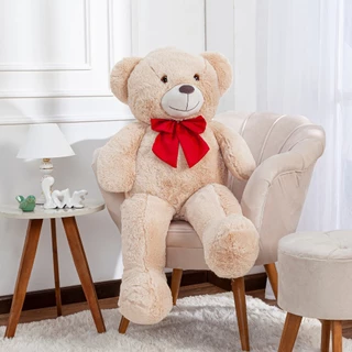 Urso Gigante Pelúcia Preço Bom Grande Teddy com Laço 1,10m