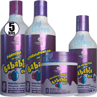 5 KIT BABABLU UVA HÁBITO COSMÉTICOS NUTRIÇÃO E MACIEZ