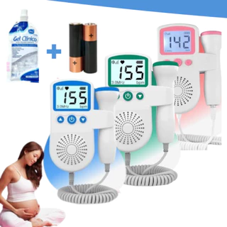 Sonar Fetal Doppler Ultrassom Ouvir Batimentos Bebe Monitor + Gel condutor e Pilhas