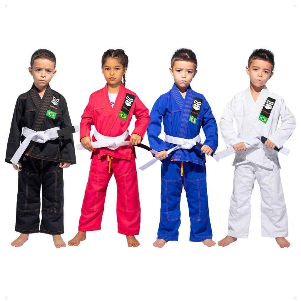 Kimono de Treino Jiu Jitsu Infantil Luta Criança Menino Menina